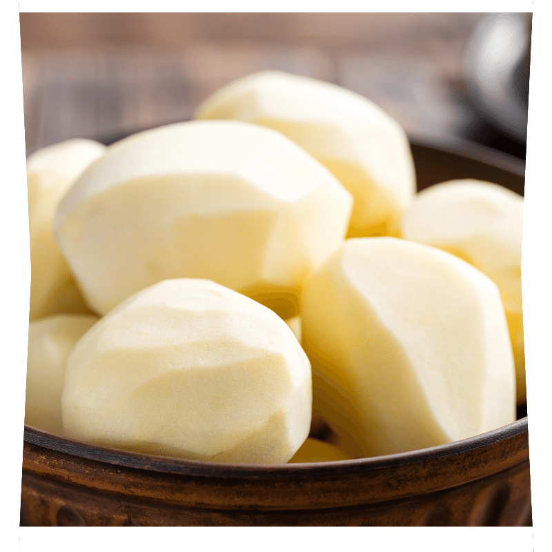 Pommes de terre fraîches pelées sous vide